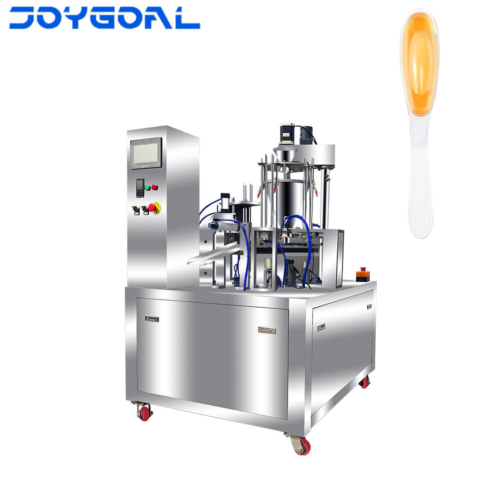 全自動轉盤式10g懶人蜂蜜勺子灌裝封口機包裝機